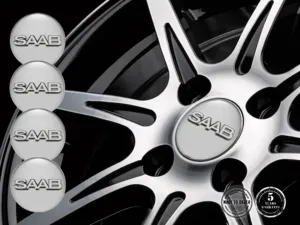 Saab Sticker Resina Bombata Stile Logo Coprimozzo